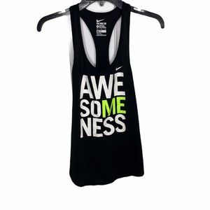 NIKE Dri-Fit Racerback Tank Top Black Medium